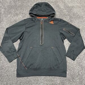 Adidas Climawarm Size L Mens Pocket 1/2 Zip Fleece Lined Athletic Hoodie